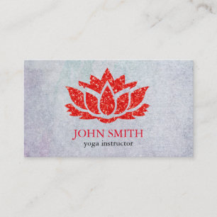 Tarjeta De Visita Instructor Minimalista de yoga rojo blanco moderno