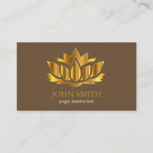 Tarjeta De Visita Instructor minimalista moderno de la yoga de Lotus
