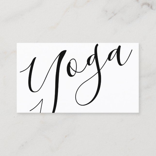 Tarjeta De Visita Instructor negro moderno profesional de la yoga (Anverso)