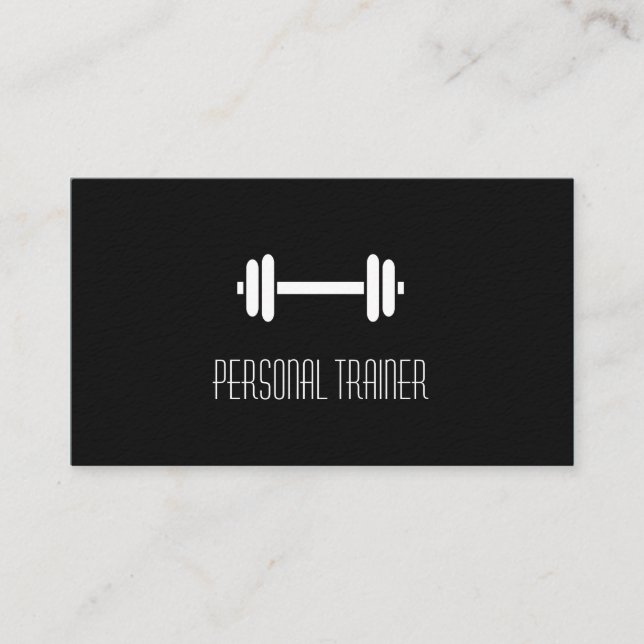 Tarjeta De Visita Instructor personal de la aptitud moderna negra (Anverso)