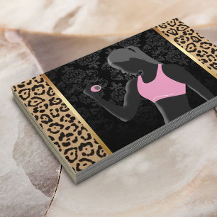 Tarjeta De Visita Instructor personal del estampado leopardo