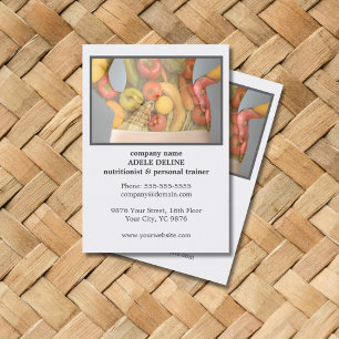 Tarjeta De Visita Instructor personal del nutricionista limpio