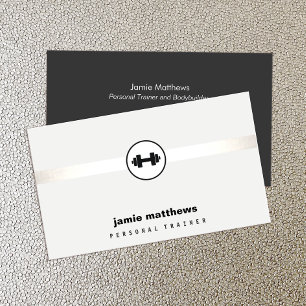Tarjeta De Visita Instructor Personal Dumbbell Logo Instructor de fi