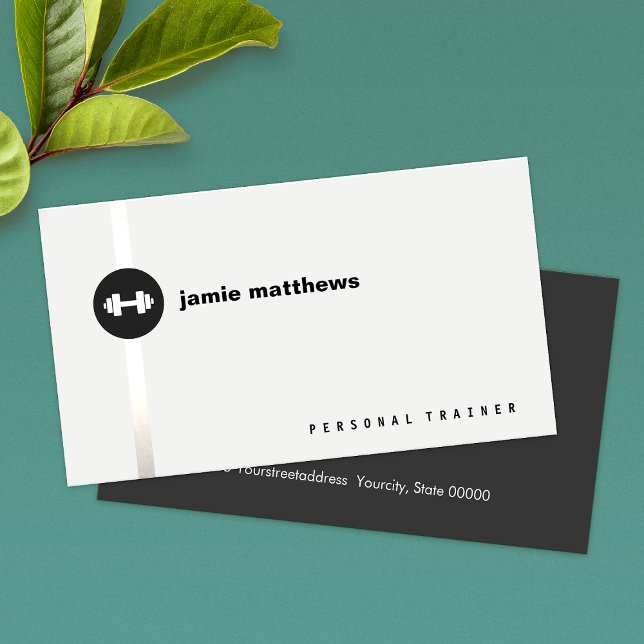 Tarjeta De Visita Instructor Personal Dumbbell Logo Instructor de fi (Subido por el creador)