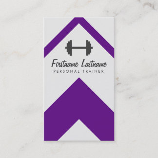 Tarjeta De Visita Instructor personal púrpura intrépido y aptitud