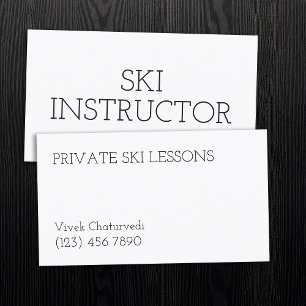 Tarjeta De Visita Instructor profesional de lecciones de esquí simpl