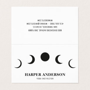 Tarjeta De Visita Instructor profesional de yoga Black Moon