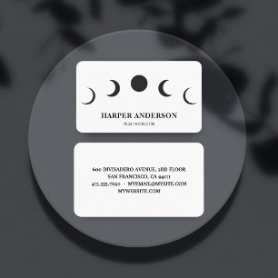 Tarjeta De Visita Instructor profesional de yoga Black Moon