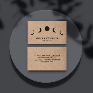 Tarjeta De Visita Instructor profesional de yoga Black Moon