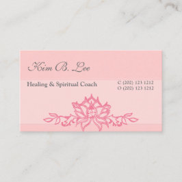Tarjeta De Visita Instructor rosado de la yoga de la flor de Lotus