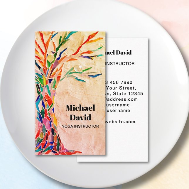 Tarjeta De Visita Instructor Rústico de Yoga (Subido por el creador)