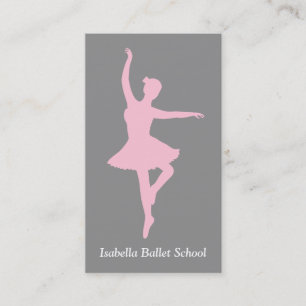 Tarjeta De Visita Instructora de Estudio de Ballet de Bailarina Rosa