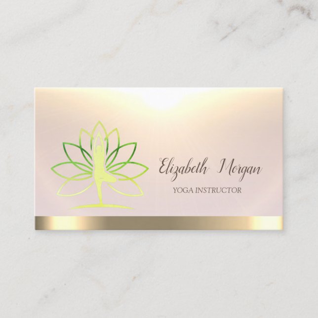 Tarjeta De Visita Instructora de Yoga de Silhouette Lotus para mujer (Anverso)