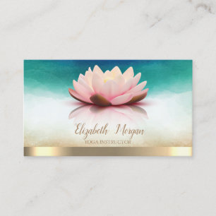 Tarjeta De Visita Instructora de Yoga Elegante Lotus