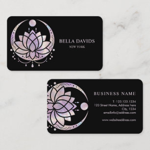 Tarjeta De Visita Instructora de Yoga Floral Mandala Loto Rosa
