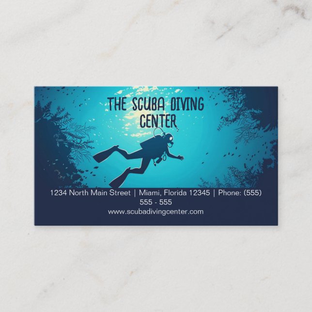 Tarjeta De Visita Instructores de buceo Scuba Submarinismo Snorkelin (Anverso)