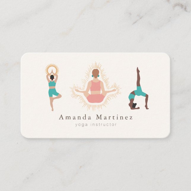 Tarjeta De Visita Instructores de yoga mujeres de árbol de serpentón (Anverso)