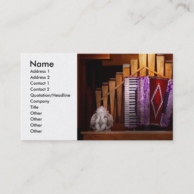 Tarjeta De Visita Instrumento - Accordian - el órgano accordian (Anverso)