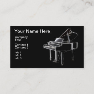 Tarjeta De Visita Instrumento clásico musical del piano de cola