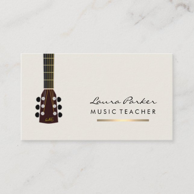 Tarjeta De Visita Instrumento de guitarra de música de músico (Anverso)