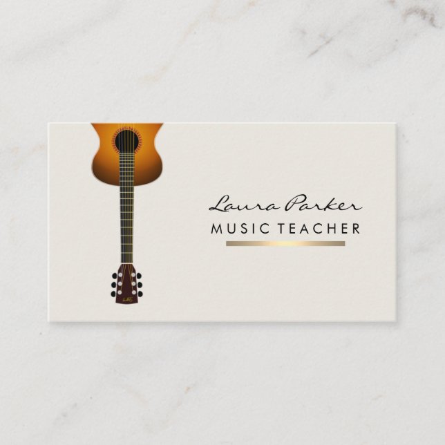 Tarjeta De Visita Instrumento de guitarra de música de músico (Anverso)