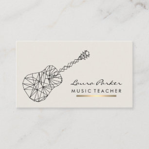 Tarjeta De Visita Instrumento de guitarra del profesor de música Geo