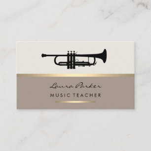 Tarjeta De Visita Instrumento de oro para profesor de música de trom