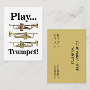 Tarjeta De Visita Instrumento de Trompeta Músico Trompetista