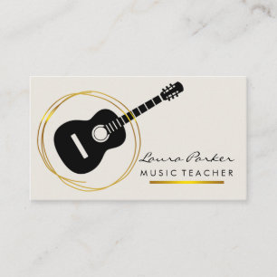 Tarjeta De Visita Instrumento del jugador de guitarra del profesor d