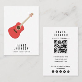Tarjeta De Visita Instrumentos Musicales Música Guitarra Cantante Mú