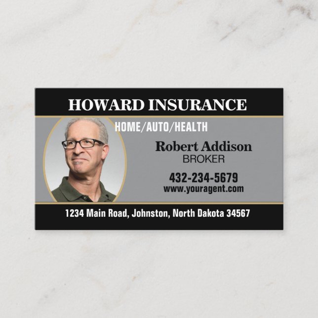 Tarjeta De Visita Insurance Agent or Any Company (Anverso)
