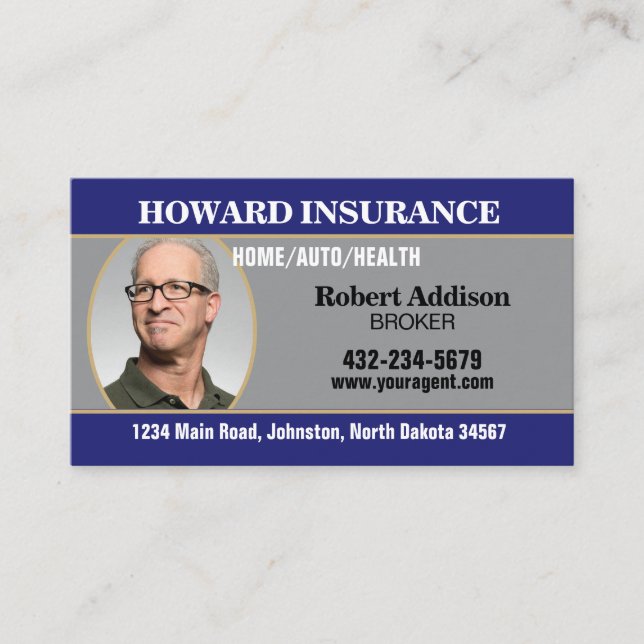 Tarjeta De Visita Insurance Agent or Any Company (Anverso)