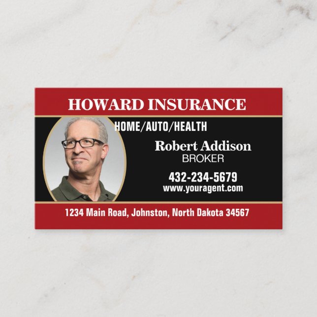 Tarjeta De Visita Insurance Agent or Any Company (Anverso)