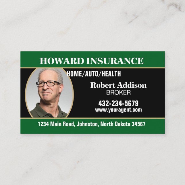 Tarjeta De Visita Insurance Agent or Any Company (Anverso)