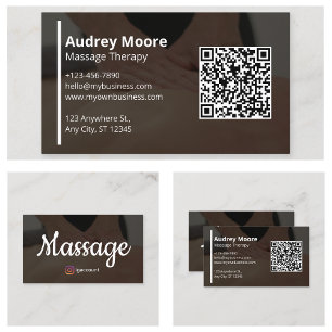 Tarjeta De Visita Integración de Código QR para Terapia de Masaje