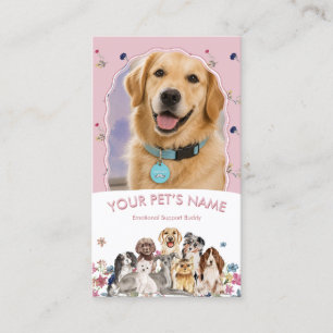 Tarjeta De Visita Intercambio de Perro de Terapia Rosa