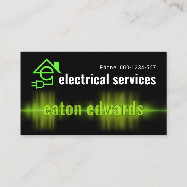 Tarjeta De Visita Interceptando Carta de Corriente Eléctrica-E Elect (Anverso)