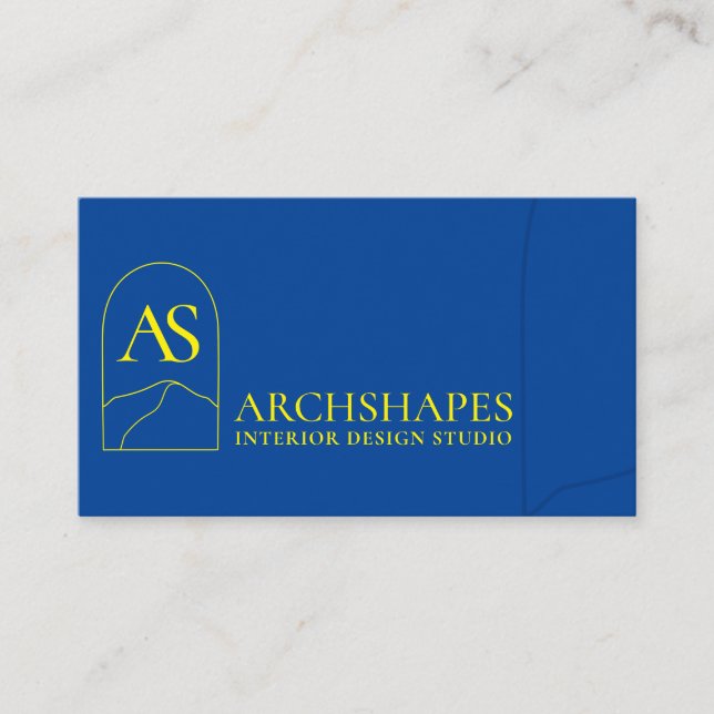 Tarjeta De Visita Interior de la arquitectura amarilla de la marina (Anverso)