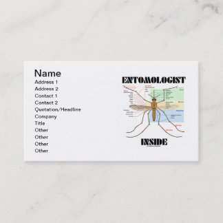 Tarjeta De Visita Interior del entomólogo (anatomía del mosquito)