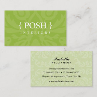 Tarjeta De Visita INTERIOR elegante textil elegante moderno adamasca