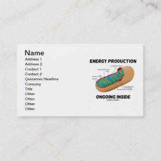 Tarjeta De Visita Interior en curso de la producción energética