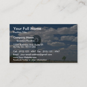 Tarjeta De Visita Interior molino de viento, sur de Australia