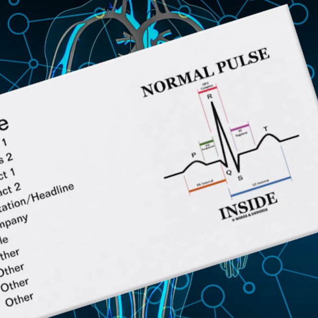Tarjeta De Visita Interior normal del pulso (electrocardiograma de (Business card featuring normal sinus rhythm for anyone with a "Normal Pulse Inside")