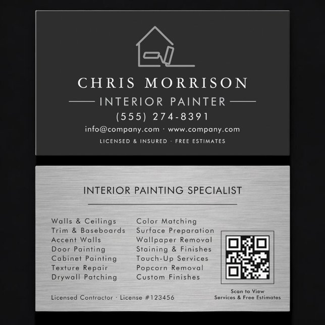 Tarjeta De Visita Interior Painting QR Code Professional (Subido por el creador)