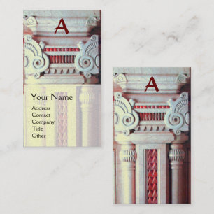 Tarjeta De Visita INTERIORISTA, blanco rojo del monograma de la