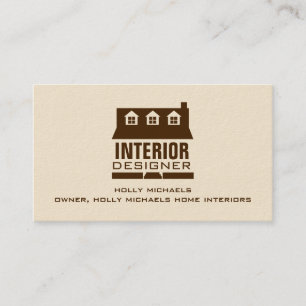 Tarjeta De Visita Interiorista - casa del estilo del cabo de Brown