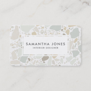 Tarjeta De Visita Interiorista moderno simple de la textura del