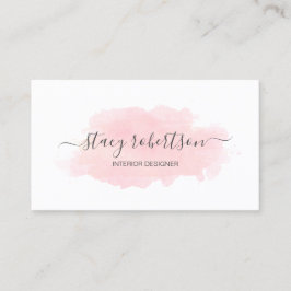 Tarjeta De Visita Interiorista rosado moderno elegante de la