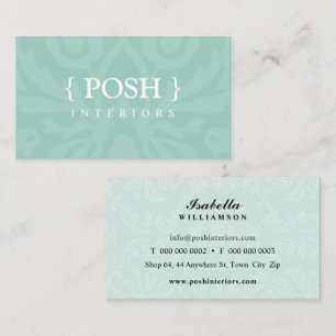 Tarjeta De Visita INTERIORS moderna y elegante fábrica de damasco te