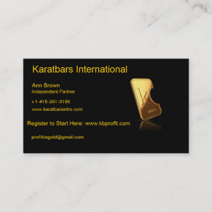 Tarjeta de visita internacional de Karatbars